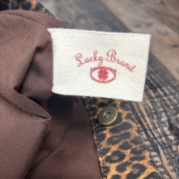 Lucky Brand Tote Bag Leopard Print Cotton Shoulder Straps Travel Work Office GO - Picture 5 of 8